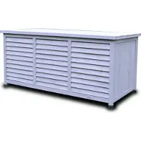 Rijoka Gartenbox aus Holz - Auflagenbox - 300L - 1270x560x600mm - Blau Grau
