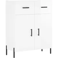 Syfax Sideboard Hochglanz-Weiß 69,5x34x90 cm Holzwerkstoff