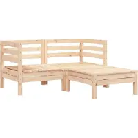 Syfax Gartensofa 2-Sitzer mit Hocker Massivholz Kiefer