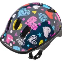 Meteor Schutzhelm, Kinderhelm, Fahrradhelm, Rollschuhe, KS06 Helm Kinderfahrradhelm Helm, größe XS 44-48 cm Hearts