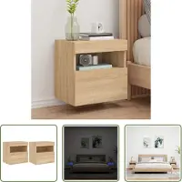 The Living Store TV-Wandschränke mit LED-Leuchten 2 Stk. Sonoma-Eiche 40x30x40cm