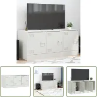 The Living Store TV-Schrank Weiß 99x39x44 cm Stahl