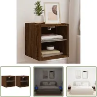 The Living Store TV-Wandschränke mit LED-Leuchten 2 Stk. Braun Eichen-Optik