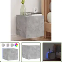 The Living Store TV-Wandschrank mit LED-Leuchten Betongrau 30,5x35x30 cm