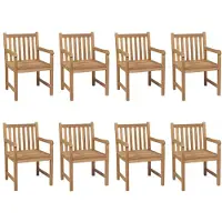 Syfax Gartenstühle 8 Stk. mit Beigen Kissen Massivholz Teak