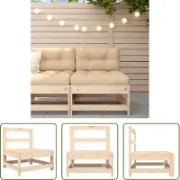 The Living Store Garten-Mittelsofa Massivholz Kiefer