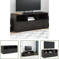 The Living Store TV-Schrank Schwarz 99x39x44 cm Stahl