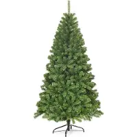 Costway 180cm Künstlicher Weihnachtsbaum, Tannenbaum mit 928 PVC-Spitzen, Metallständer & Klappsystem, Christbaum, Kunstbaum Weihnachten Grün