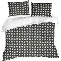 Eurofirany Bettwäsche Kissenbezug Bettbezug n Set 200 x 220 cm weiß schwarz Bettgarnitur