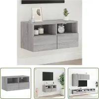 The Living Store TV-Wandschrank Grau Sonoma 60x30x30 cm Holzwerkstoff