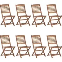 Syfax Klappstühle, 8 Stück, massives Akazienholz