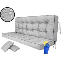 Hobbygarden Schaukelauflage Pola 120 cm – Sitz- & Rückenpolster, 8–10 cm dick, robust & pflegeleicht, Bodenkissen Kissen für Hollywoodschaukel