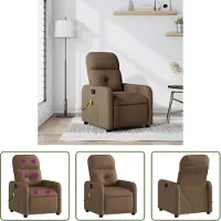 The Living Store Massagesessel Braun Stoff