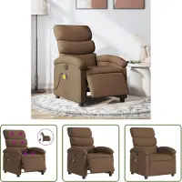 The Living Store Massagesessel Elektrisch Braun Stoff