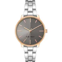 Nine west Analoge Armbanduhr NW/2683GYRT Damen Grau Rot