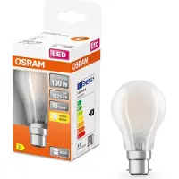 Osram LED STAR CLAS A 100 11 W/2700K B22D LED-Lampe, Birnenform, Sockel B22, 11 Watt, Warmweiß, 2700 K,