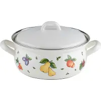 Riess Emaille Kasserolle mit Deckel Ø 16 cm, 1 l Fruit Garden