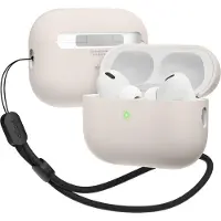 Elago Liquid Hybrid Case mit Nylon-Lanyard für AirPods Pro 2, Stein