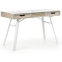 Halmar PC-Tisch mit Glas B-33 - Dub-Sonoma / Weiß