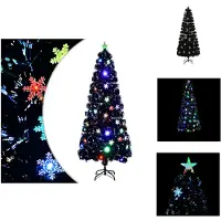 vidaXL Weihnachtsbaum mit LED-Schneeflocken Schwarz 240 cm Fiberoptik - Weihnachtsbäume