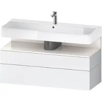 Duravit Qatego Waschtischunterbau, 1 Auszug und 1 Schublade, 1190x470x590mm, Nische Weiß Hochglanz, QA4396022180010