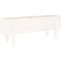 Syfax Hochbeet Weiß 101x30x38 cm Massivholz Kiefer