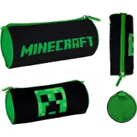 Astra Round Pencil case MINECRAFT, Black/Green