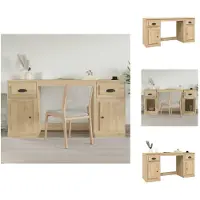 vidaXL Schreibtisch mit Stauraum Sonoma-Eiche Holzwerkstoff - Schreibtische