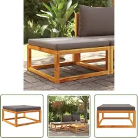 The Living Store Gartenhocker mit Kissen 65x65x29 cm Massivholz Akazie