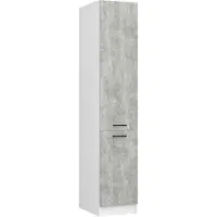 Akord Küchen-Hochschrank Weiß 40 cm 2 Türen Front Beton B40xH57xT205 cm