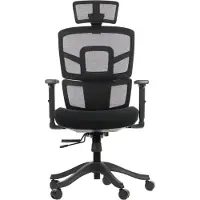 Stema Drehbarer ergonomischer Bürostuhl TREX, Nylonbasis, verstellbare Armlehnen, verschiebbarer Sitz (vorne-hinten), Schwarz