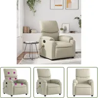 The Living Store Massagesessel Creme Kunstleder