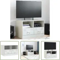 The Living Store TV-Schrank Weiß 67x39x44 cm Stahl