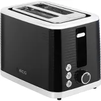 Ecg ST 2750 Stripe, 2 Scheibe(n), Schwarz, Stahl, Kunststoff, Tasten, Drehregler, 930 W, 220-240 V