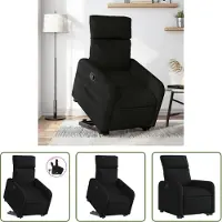 The Living Store Relaxsessel mit Aufstehhilfe Schwarz Stoff
