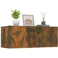 Syfax TV-Schränke 2 Stk. Räuchereiche 80x30x30 cm Holzwerkstoff