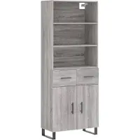 Syfax Highboard Grau Sonoma 69,5x34x180 cm Holzwerkstoff