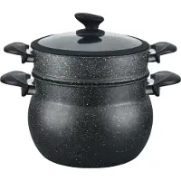 Cheffinger 3 tlg Kuskus Topf 8L Dampfgarer COUSCOUS Ø24cm Dampfkocher Gemüse Steamer Induktion Mantykocher