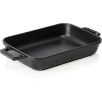 PADU LAVA Bräter schwarz 30 x 22 x 6 cm, Serie Roaster sqaure Gusseisen emailliert eckig