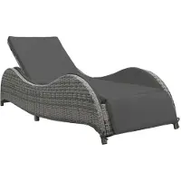 Syfax Sonnenliege mit Auflage Poly Rattan Anthrazit