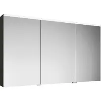 Burgbad Eqio Spiegelschrank mit LED-Aufsatzleuchte, 3-türig, mittlerer Türanschlag links, 1400x800x170mm, SPGS140RF2010, Korpus: Grau Hochglanz
