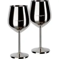 Echtwerk Weinglaser bruchsichere Weingläser/Weinkelche aus Edelstahl 2tlg, 21x 7,3cm, 0,5L, Farbe:Edelstahl