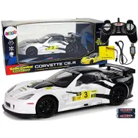 Lean Toys RC-Sportwagen-Rennmodell 1:18 Corvette C6.R Weiß 2.4 G Lichter