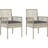 Syfax Gartenstuhl 2 stk. Hellgrau Poly-Rattan