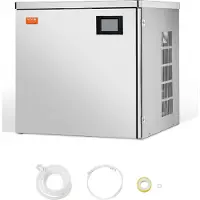 Vevor Eismaschinenkopf kommerzieller Eisbereiter Eismaschine (nur Kopf) 204 kg/Tag, Kopf aus Edelstahl + PE-Kunststoff Eisbereiter-Kopf mit intelligentem Bedienfeld & Reinigung auf Knopfdruck