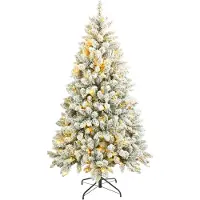 Generic Rebecca Mobili Weihnachtsbaum 210 cm mit 400 Lichtern aus PVC, grün und weiß