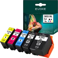 Evoke 5x Druckerpatronen Tintenpatrone für Epson 202 XL | 5 Farbe Satz | C13T02G74010 ️