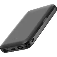 Akashi 5000mAh Zusatzakku, Fast Charge Slim Powerbank mit 2x USB-Ports – Schwarz