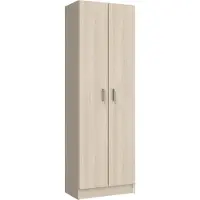 Dmora Salem Mehrzweckschrank, Beistellschrank mit 2 Türen, Schuhregal mit 3 Regalen, Modernes hohes Schuhregal, cm 59x37h180, Eiche