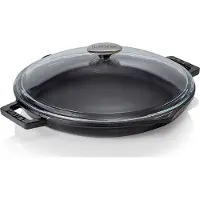 WAS Germany LAVA Pfanne mit Deckel schwarz Ø 31,5 cm, Serie Frying pans lid Gusseisen